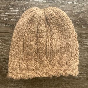 Tan Peruvian Wool Knit Hat Size XS/Small